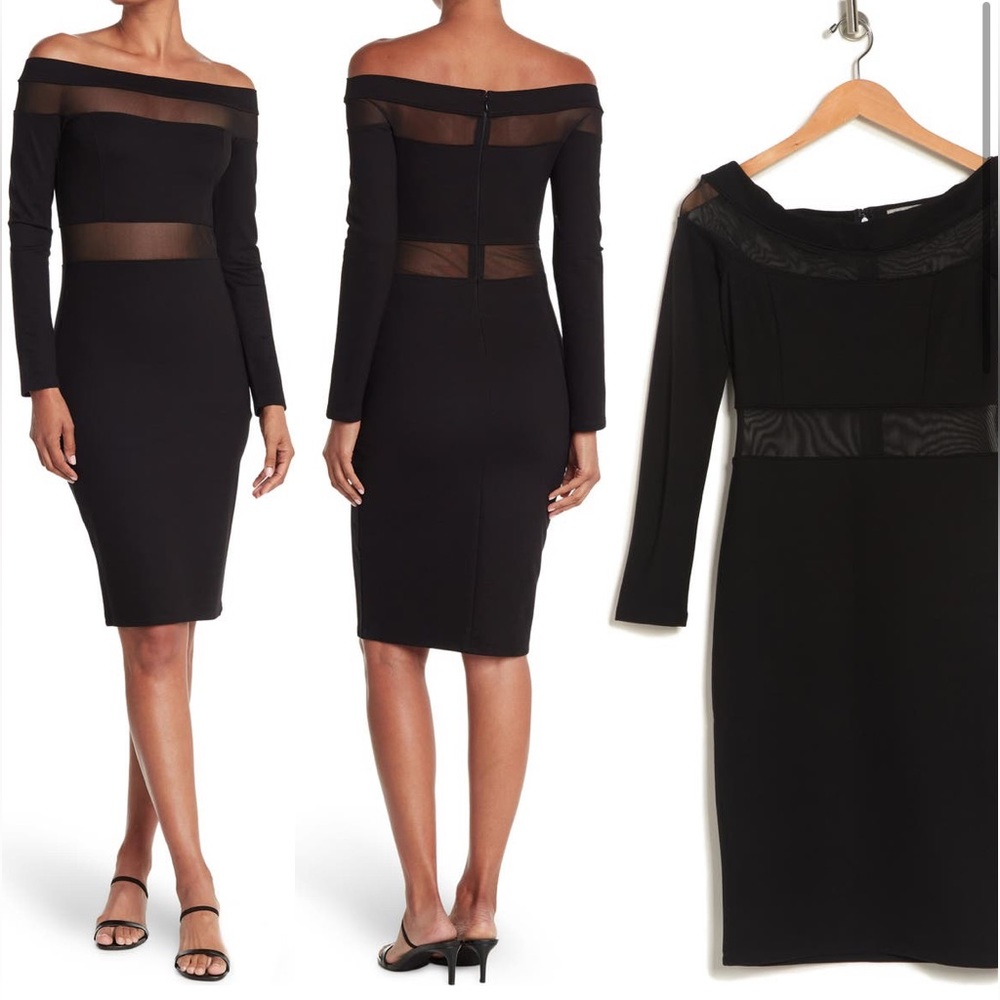 NWT Love X Design Off the Shoulder Mesh Bodycon Dress